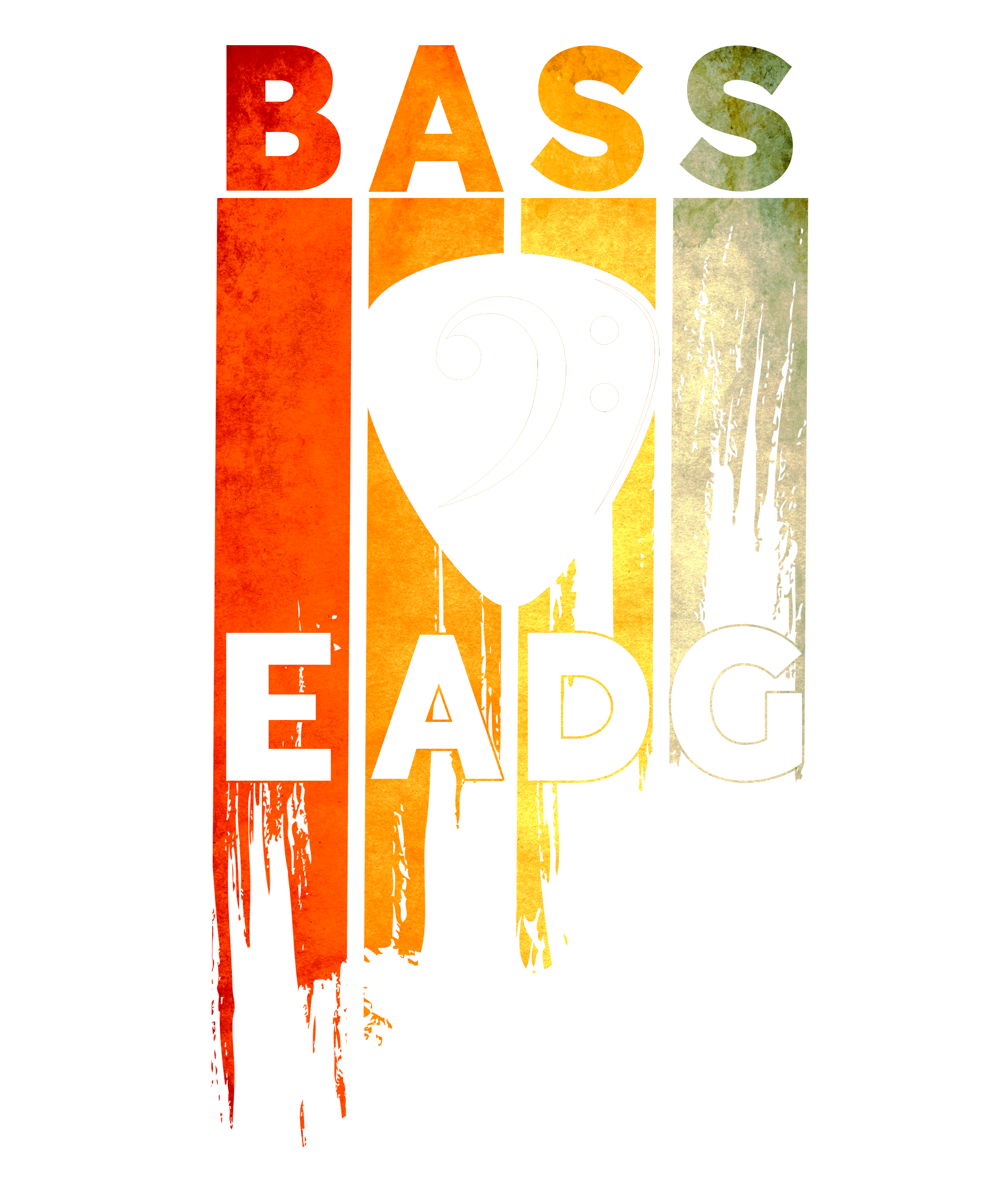 10. Vintage Bass Gitarre EADG Bassschlüssel für Bassist T-Shirt